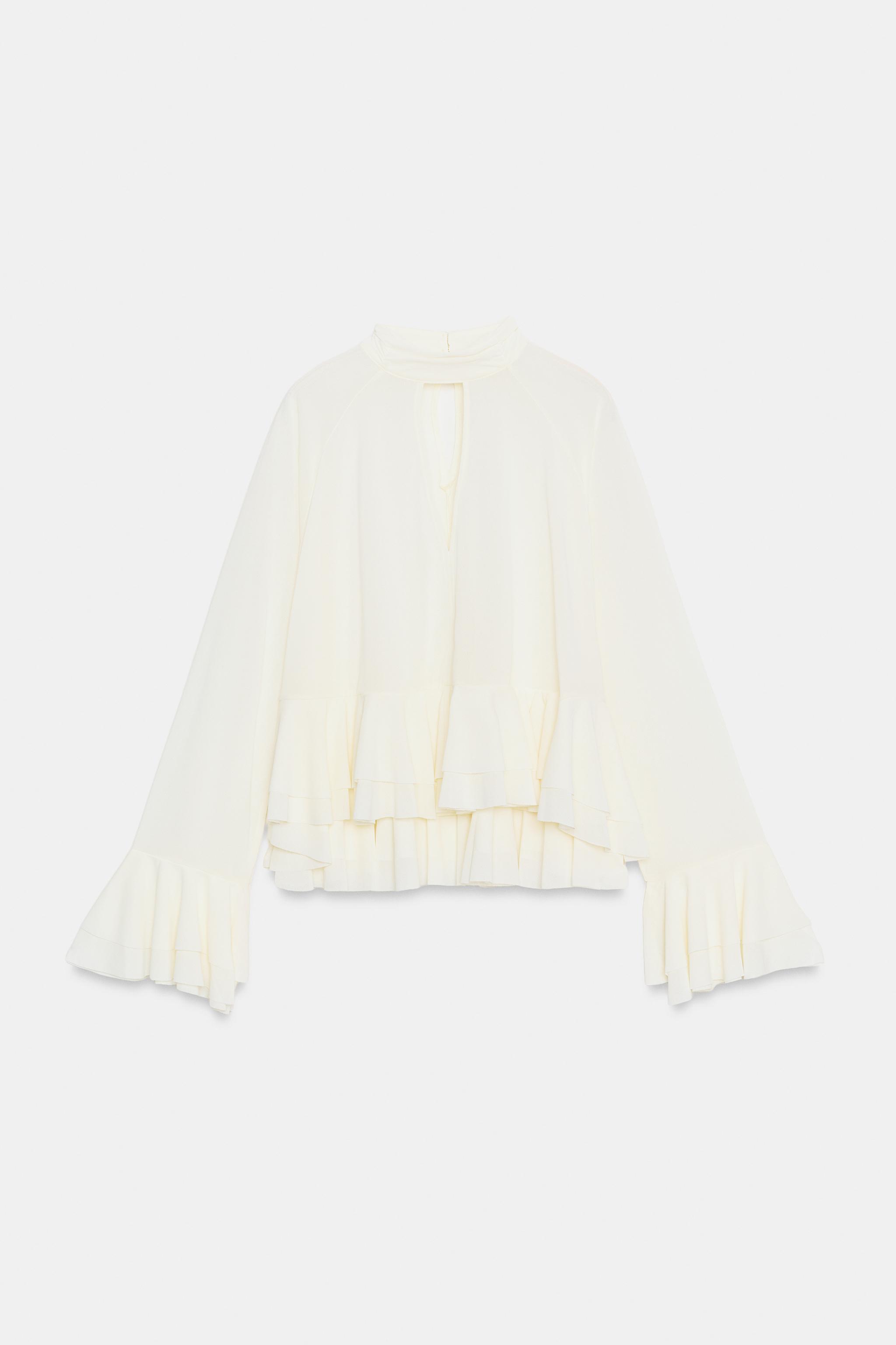 HIGH-NECK RUFFLE TOP